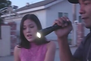 Brunette teen has to suck black cops dick not to go to jail 7 min